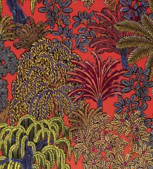 COUSSIN MAJORELLE JAUNE FOND ROUGE