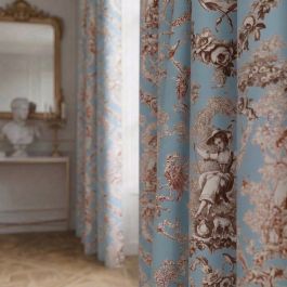 RIDEAU LUDIVINE FOND BLEU